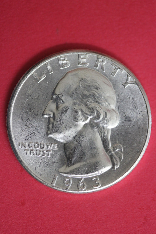 1963 Uncirculated Type B Reverse George Washington Quarter Exact Coin OCE 132