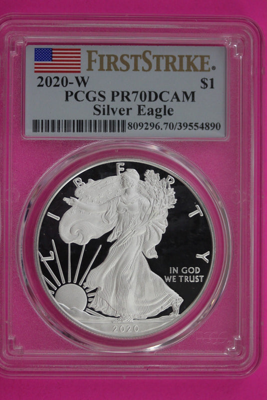 2020 W PR 70 Silver Eagle Proof DCAM PCGS Certified Graded Authentic Coin 614
