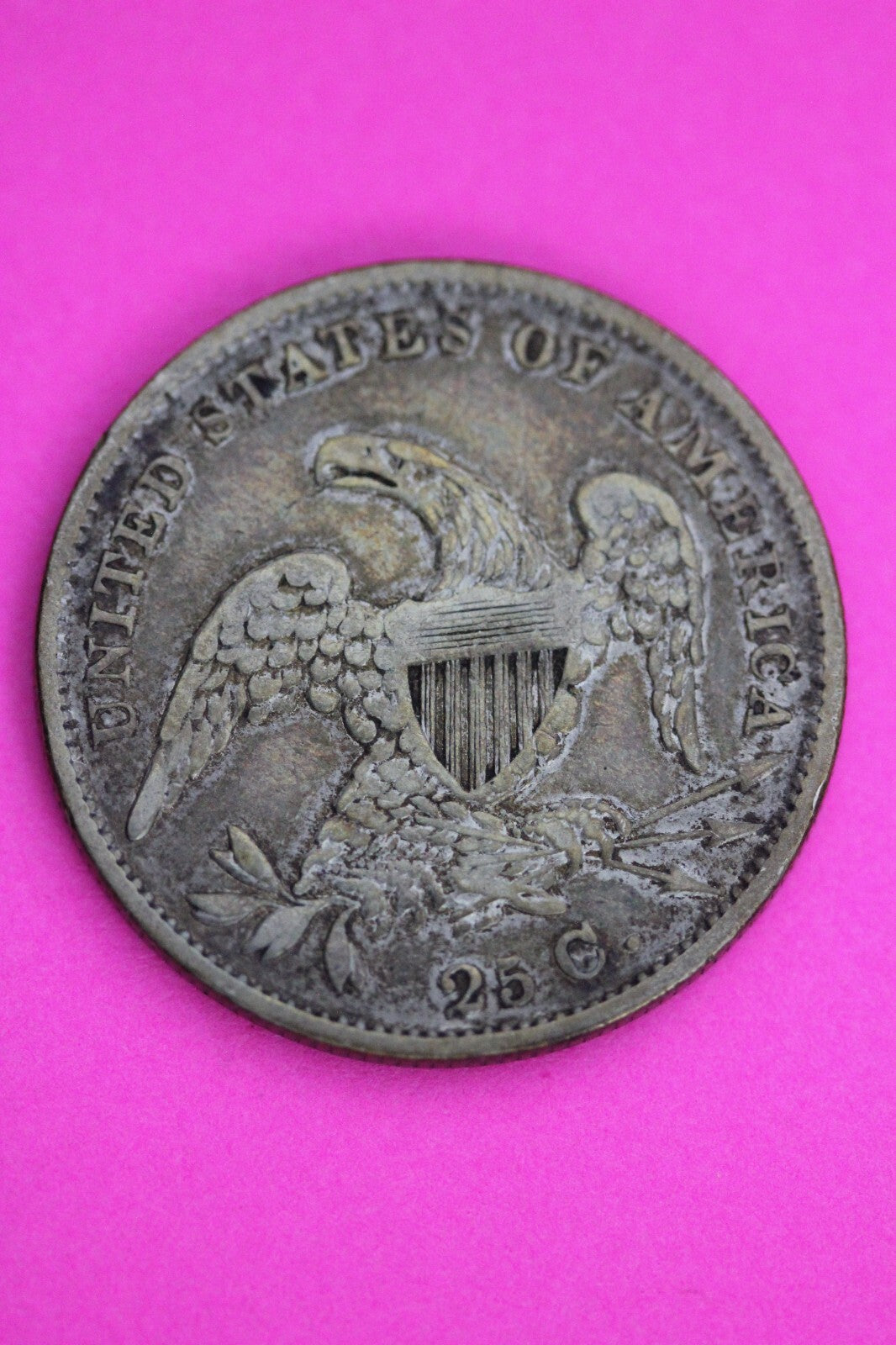 Toned High Grade 1832 Bust Cap Quarter Lady Liberty Rare Silver Key Date Coin 03