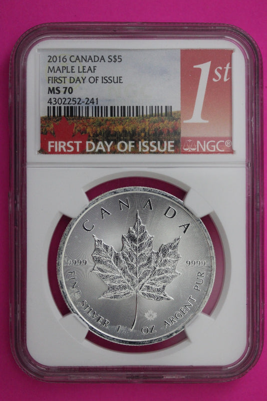 2016 Silver Maple Leaf MS 70 Canada NGC Certified Graded Authentic Slab 320
