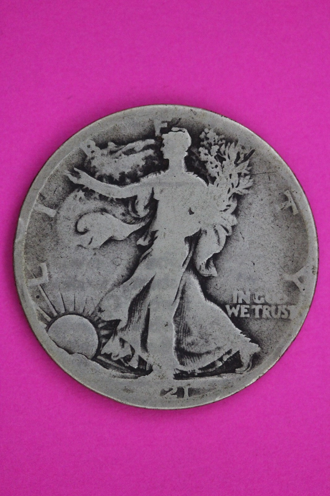 1921 P Walking Liberty Silver Half Dollar Guaranteed Authentic Genuine Coin 1387