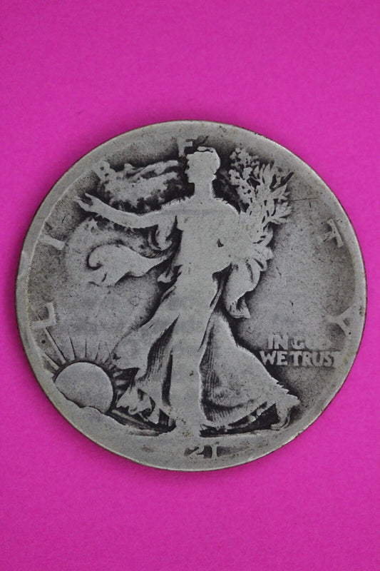 1921 P Walking Liberty Silver Half Dollar Guaranteed Authentic Genuine Coin 1387
