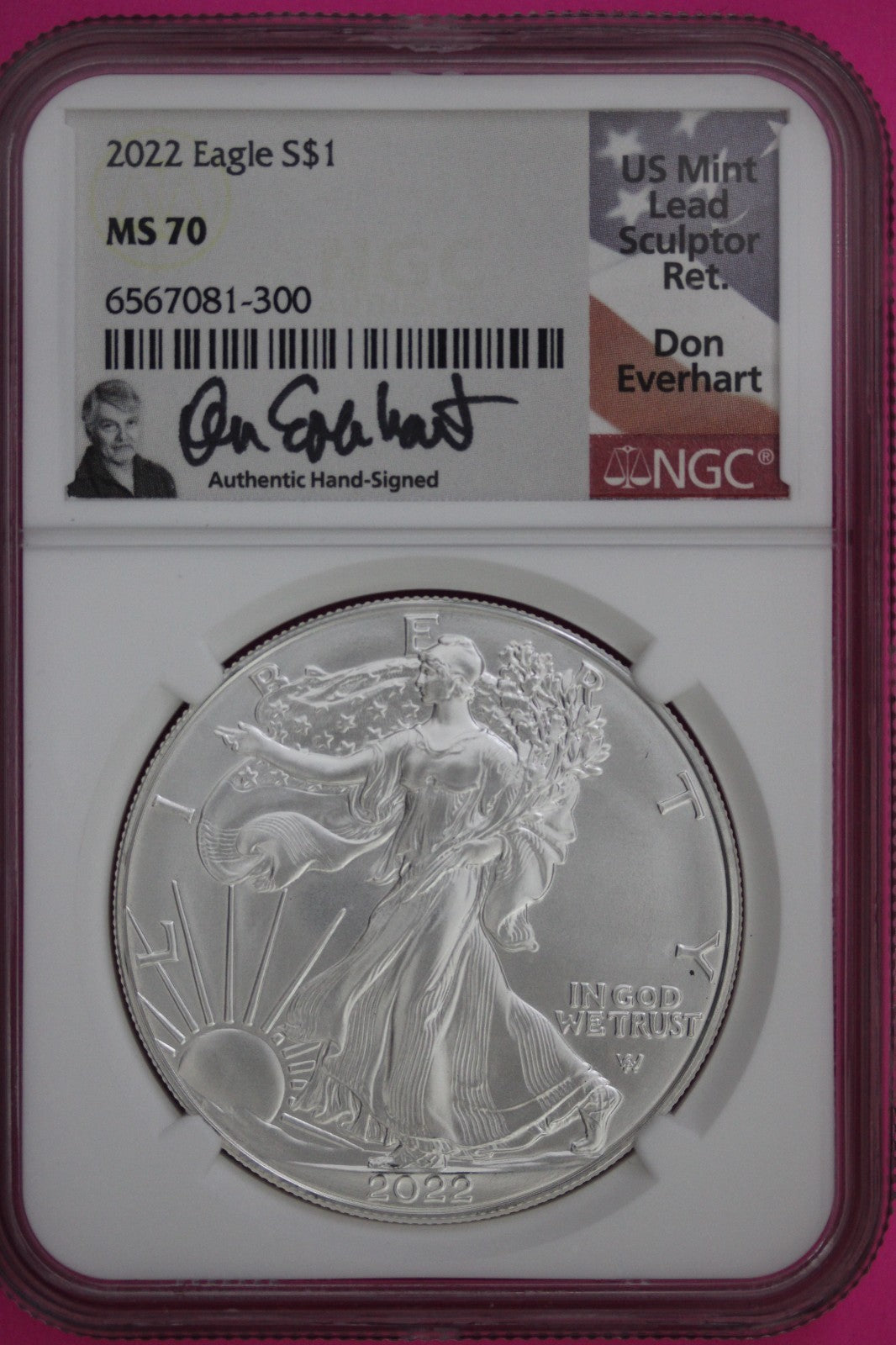 2022 MS 70 Silver Eagle Coin Don Everhart PCGS Certified Graded Authentic 170
