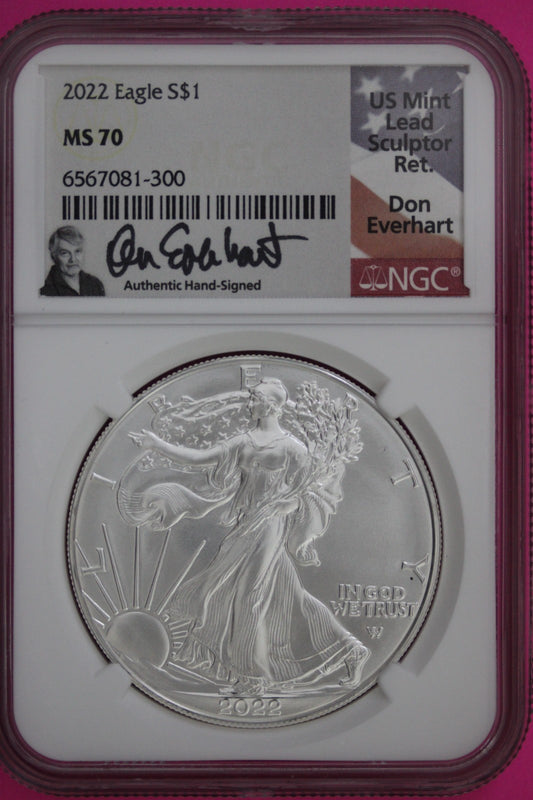 2022 MS 70 Silver Eagle Coin Don Everhart PCGS Certified Graded Authentic 170