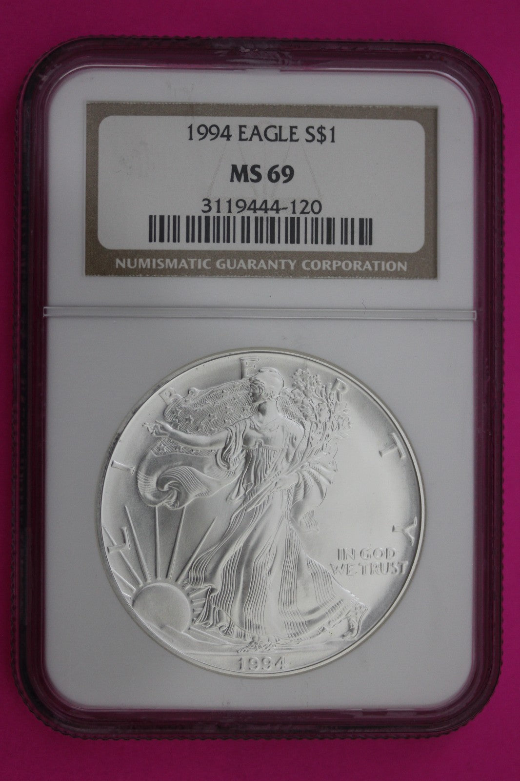 1994 MS 69 Silver Eagle 1 OZ .999 Silver NGC Certified Graded Authentic 228