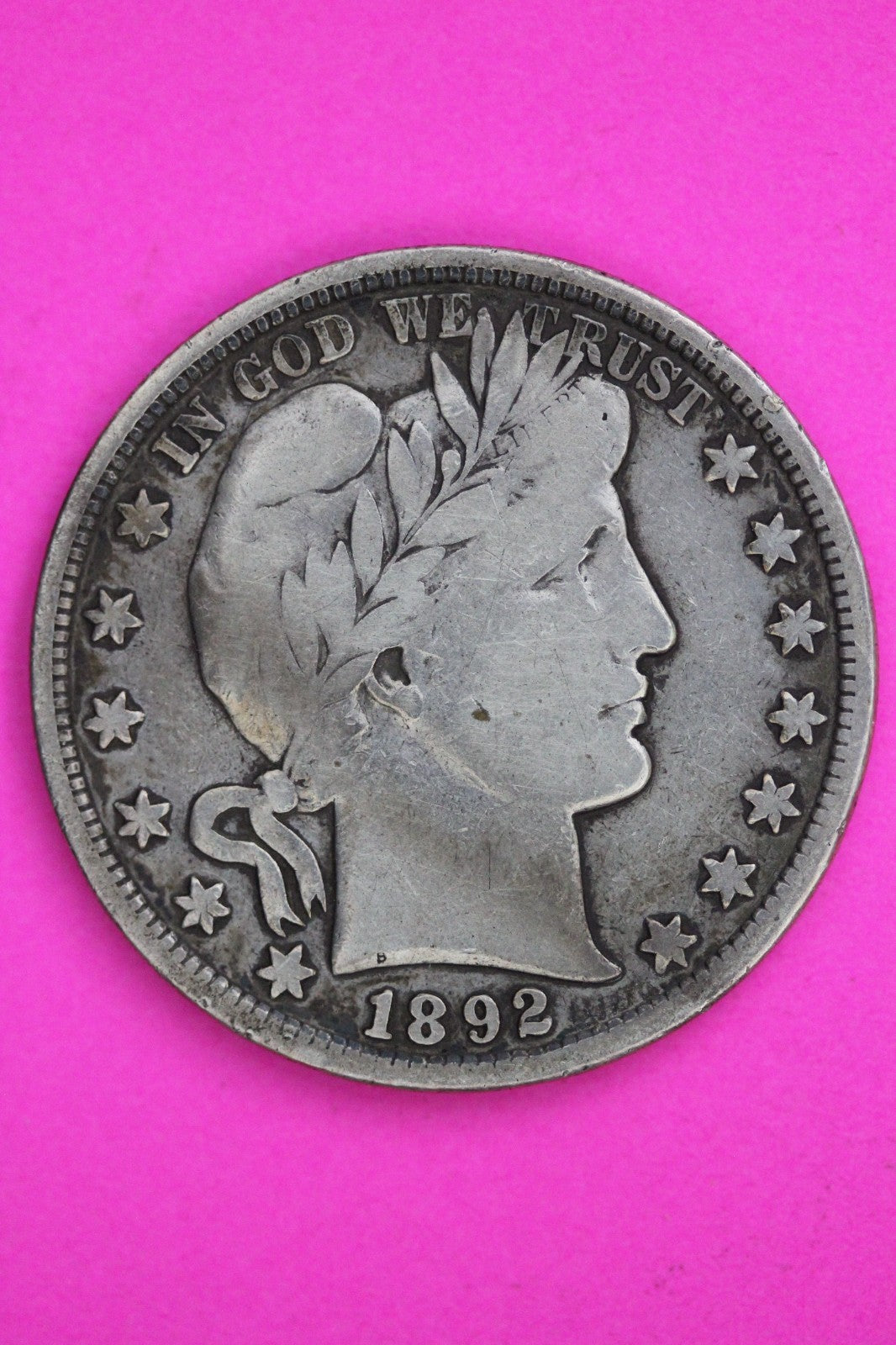 1892 P Barber Liberty Half Dollar Silver Coin Guaranteed Authentic Genuine 0396