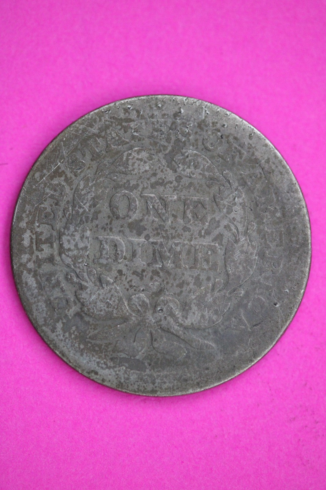 1854 P Seated Dime Silver Exact Coin Shown Low Grade Filler Damaged Bent 2759