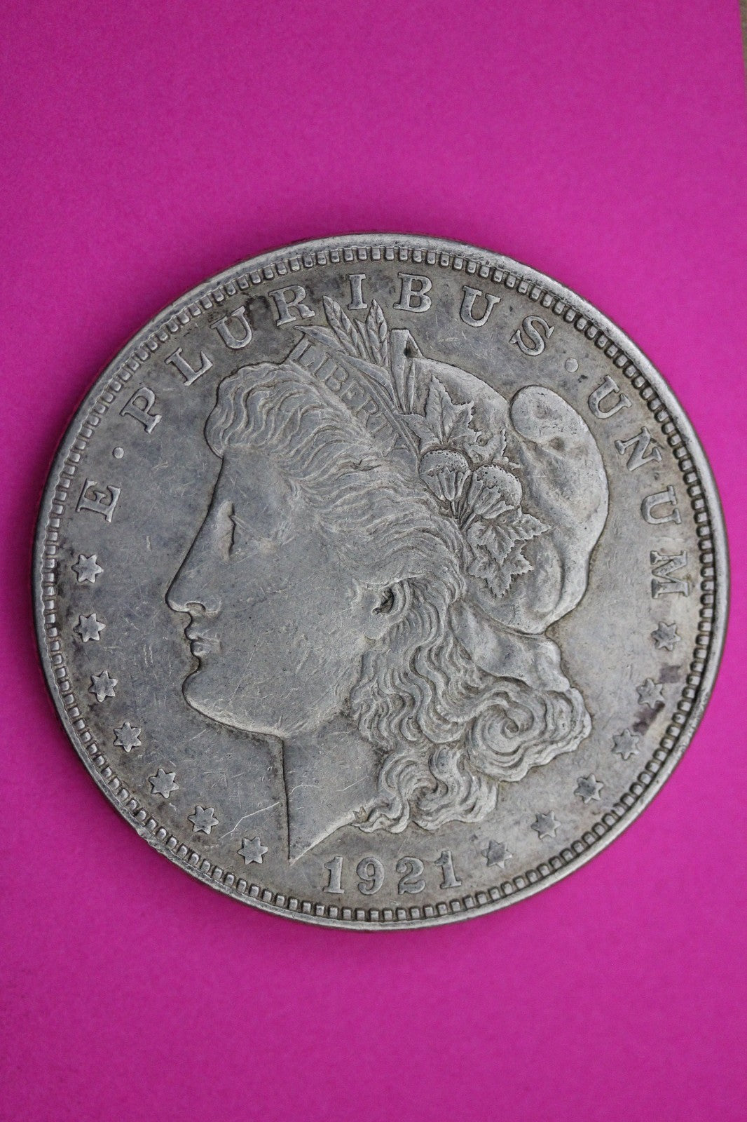 Toned 1921 D Morgan Silver Dollar Coin Guaranteed Authentic U.S.A. Seller 1966