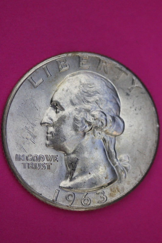 1963 Uncirculated Type B Reverse George Washington Quarter Exact Coin OCE 116