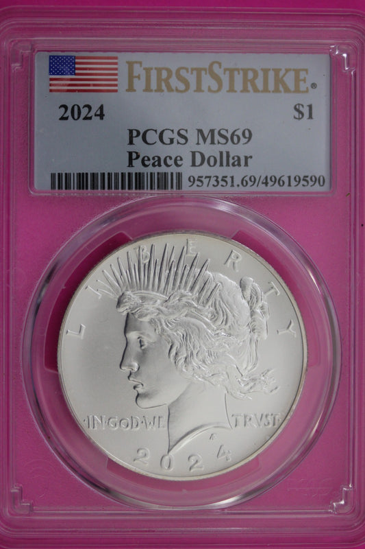 2024 P MS 69 Peace Silver Dollar .999 NGC Graded Certified Authentic Coin 151
