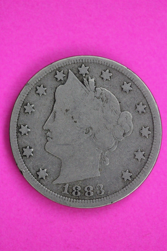 1883 No Cents V Liberty Nickel Guaranteed Authentic & Genuine Coin Free 1526