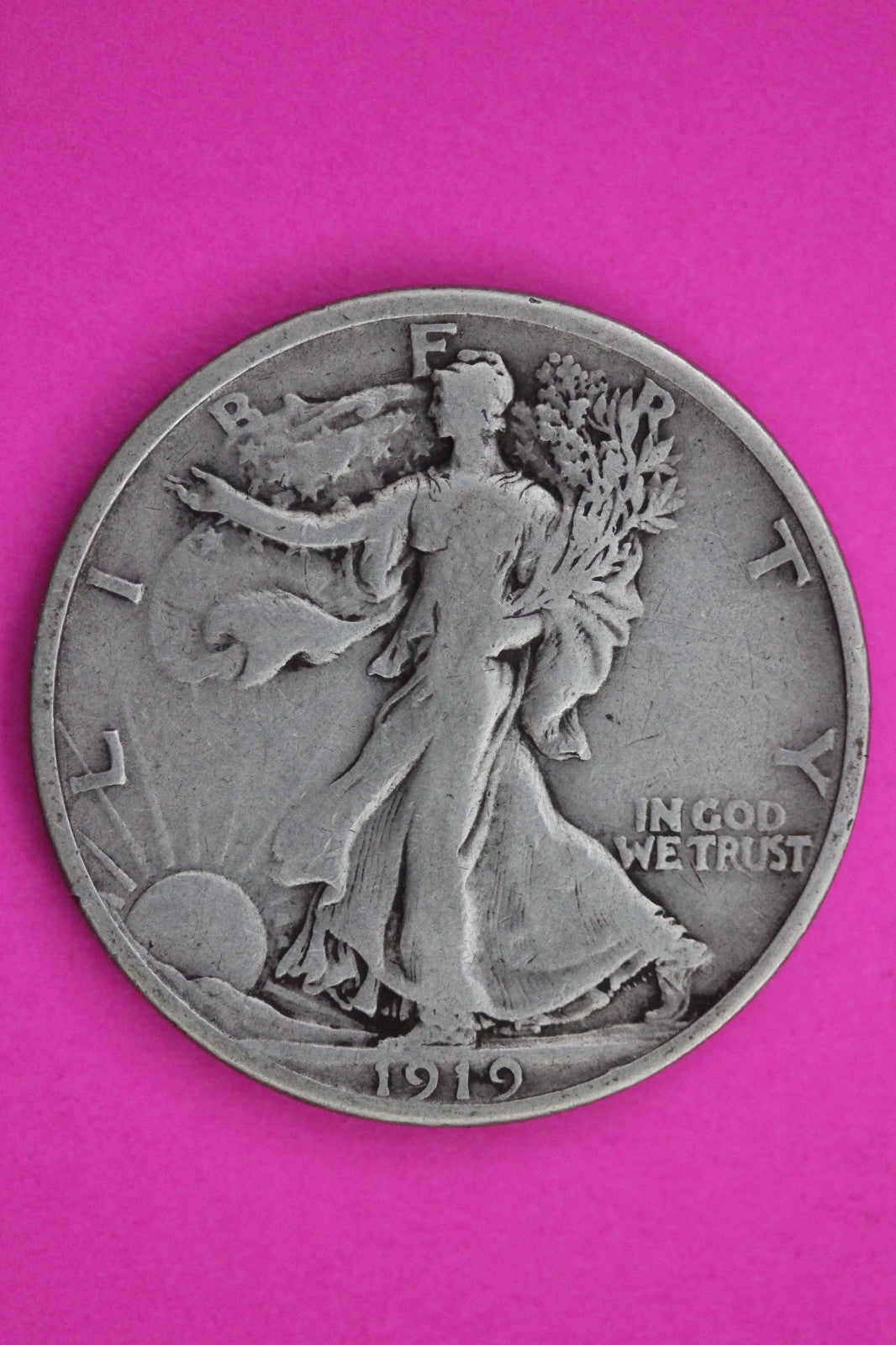 1919 P Walking Liberty Silver Half Dollar Guaranteed Authentic Genuine Coin 1618