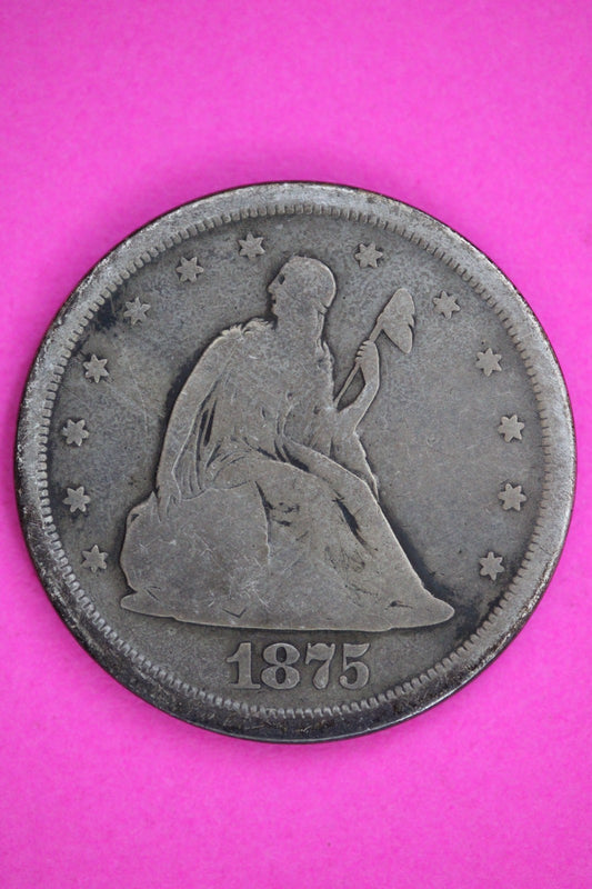 1875 S 20 Twenty Cent Silver Coin Guaranteed Authentic & Genuine USA Seller 2837