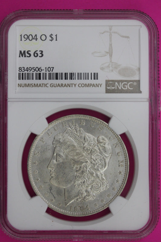1904 O MS 63 Liberty Morgan Silver Dollar NGC Certified Graded Authentic 1002