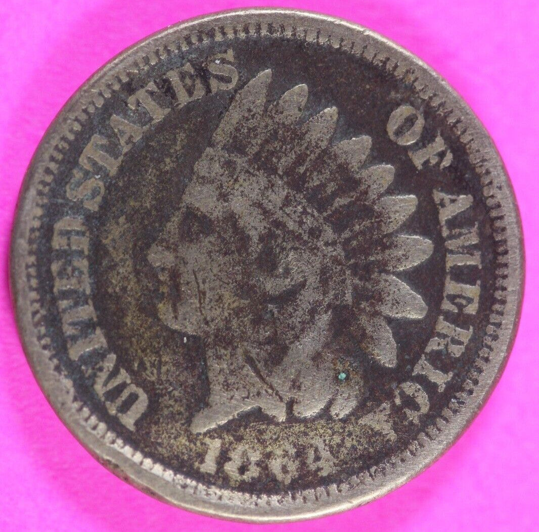 1864 Copper Nickel Indian Head Cent Penny Type Coin Exact Coin Pictured 290