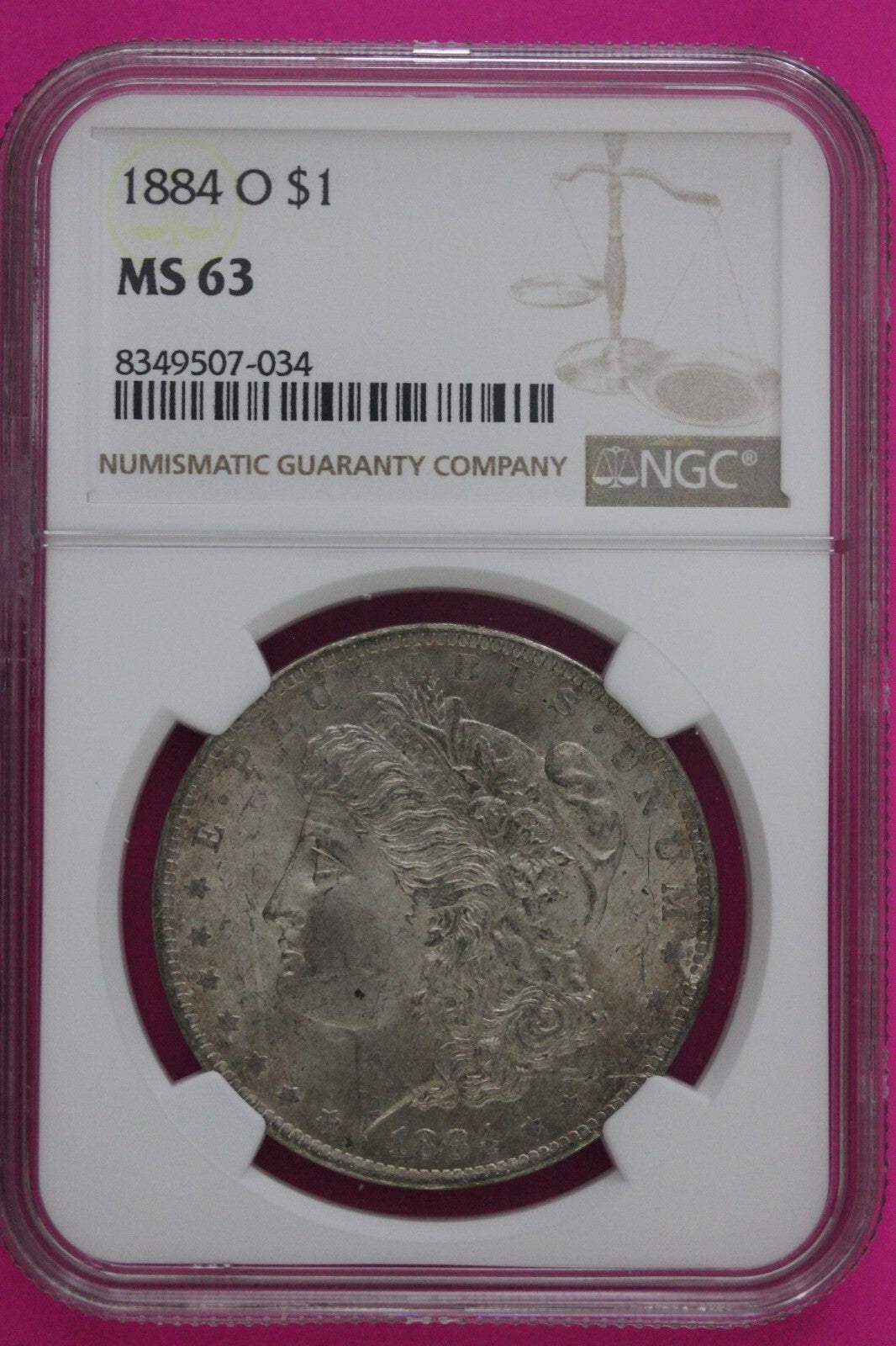 1884 O MS 63 Liberty Morgan Silver Dollar NGC Certified Graded Authentic 684