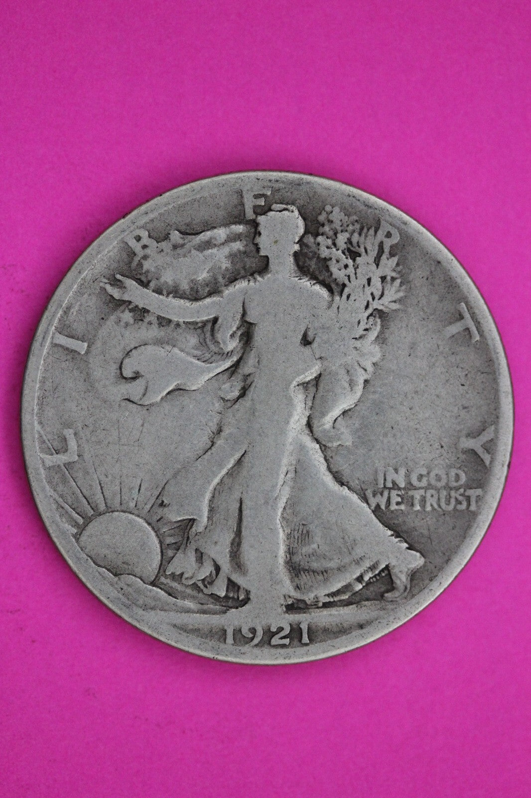 1921 S Walking Liberty Silver Half Dollar Guaranteed Authentic Genuine Coin 1157