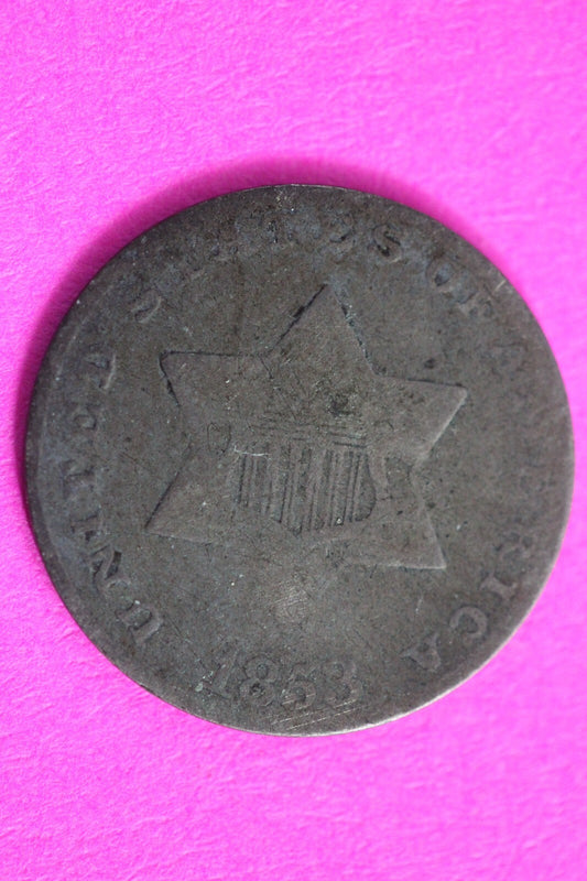 1853 Trime 3 Three Cent Silver Dime Exact Coin Shown In Pics Key Date 61