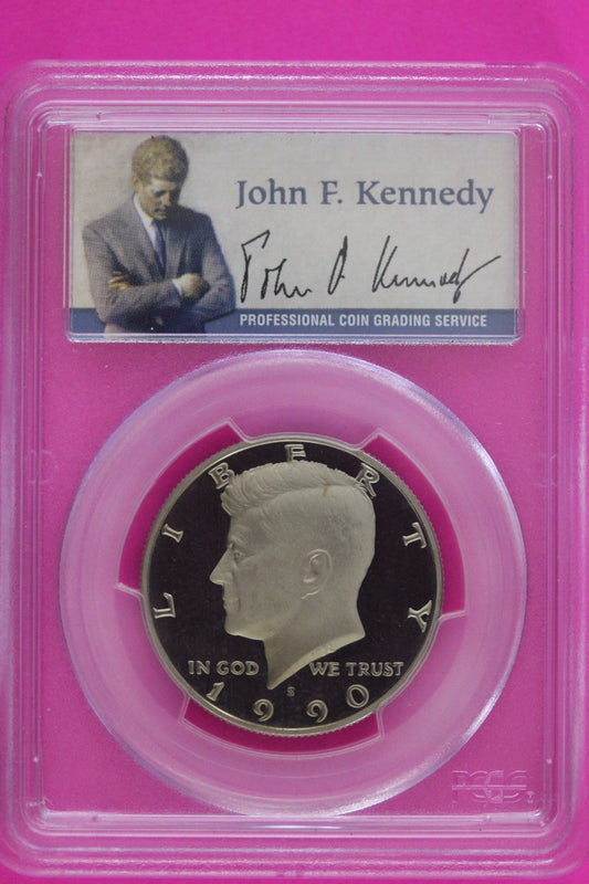 1990 S PR 69 Deep Cameo John Kennedy Clad Half Dollar JFK Label PCGS Slab 144