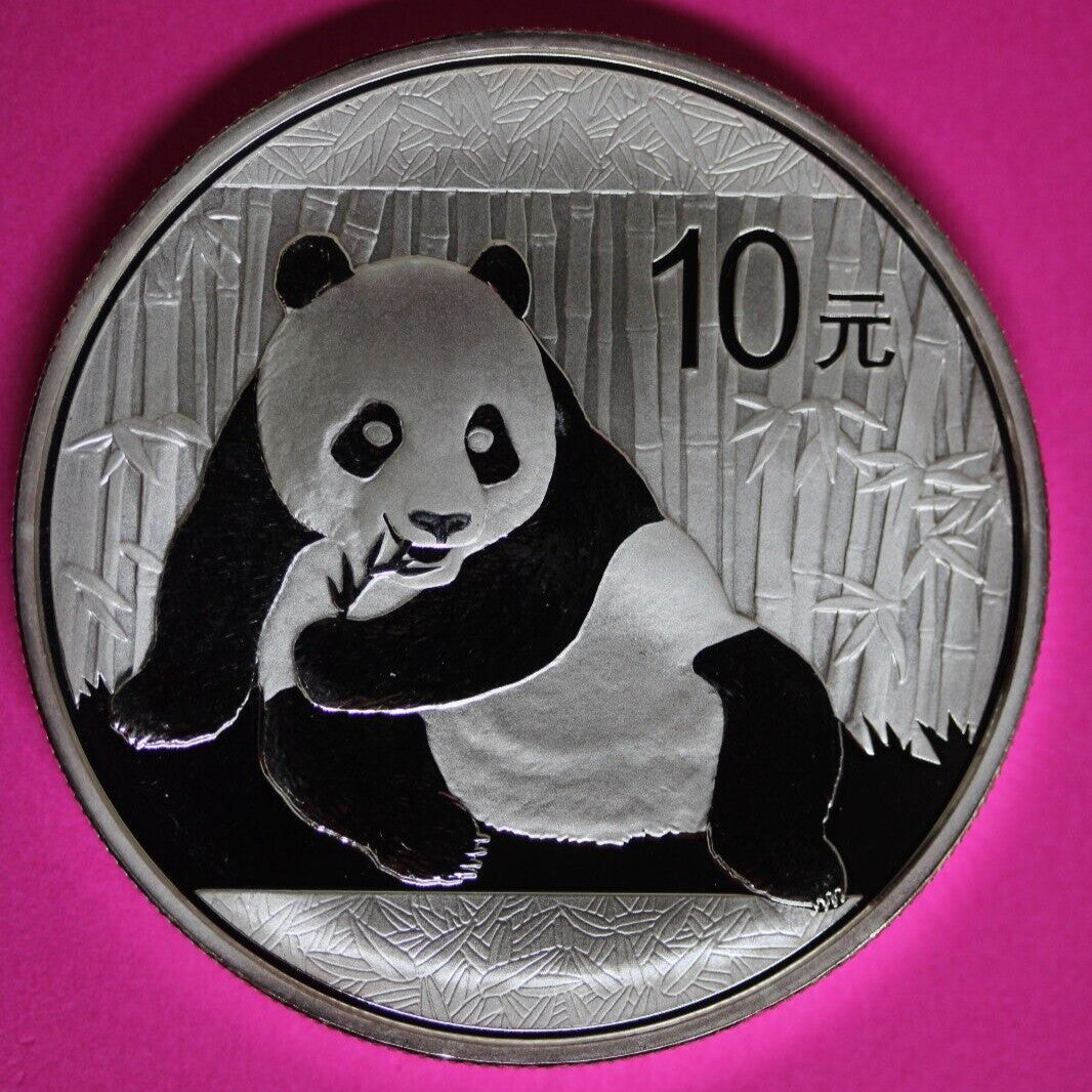 2015 Gem BU China Panda 1 OZ 999 Silver Same Coin In Pics Proof Like Capsule 49