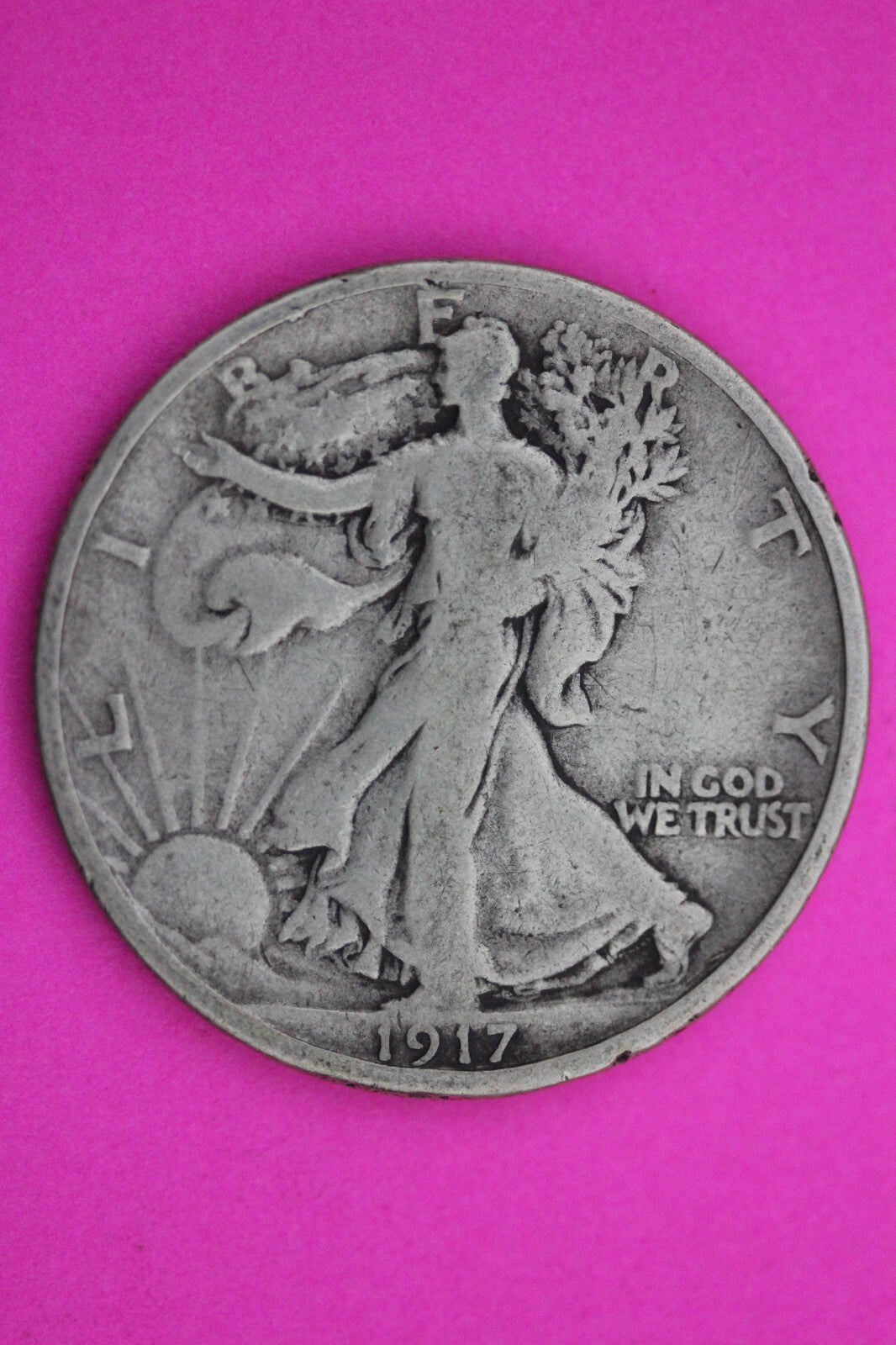 1917 S Walking Liberty Half Dollar Scarce Semi Key Date Silver Walker Coin 0007