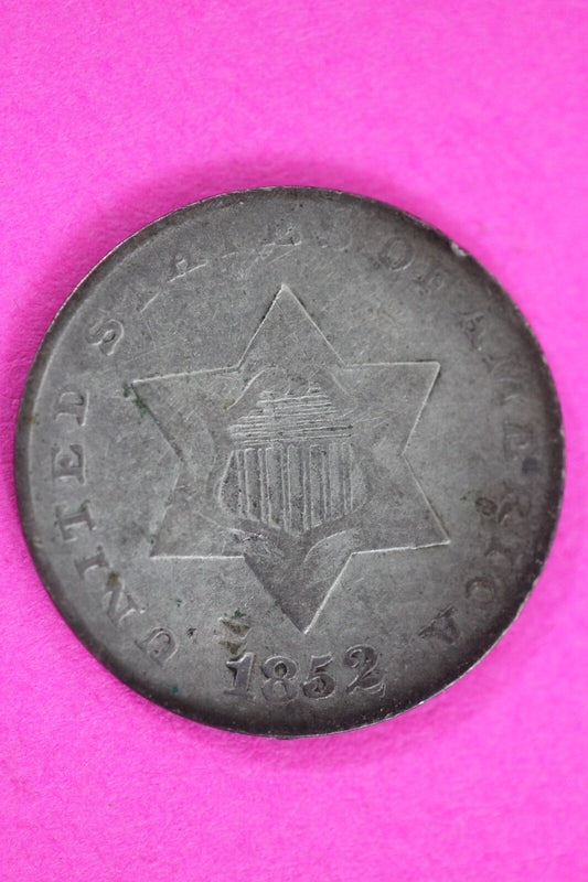 1852 Trime 3 Three Cent Silver Dime Exact Coin Shown In Pics Semi Key Date 88
