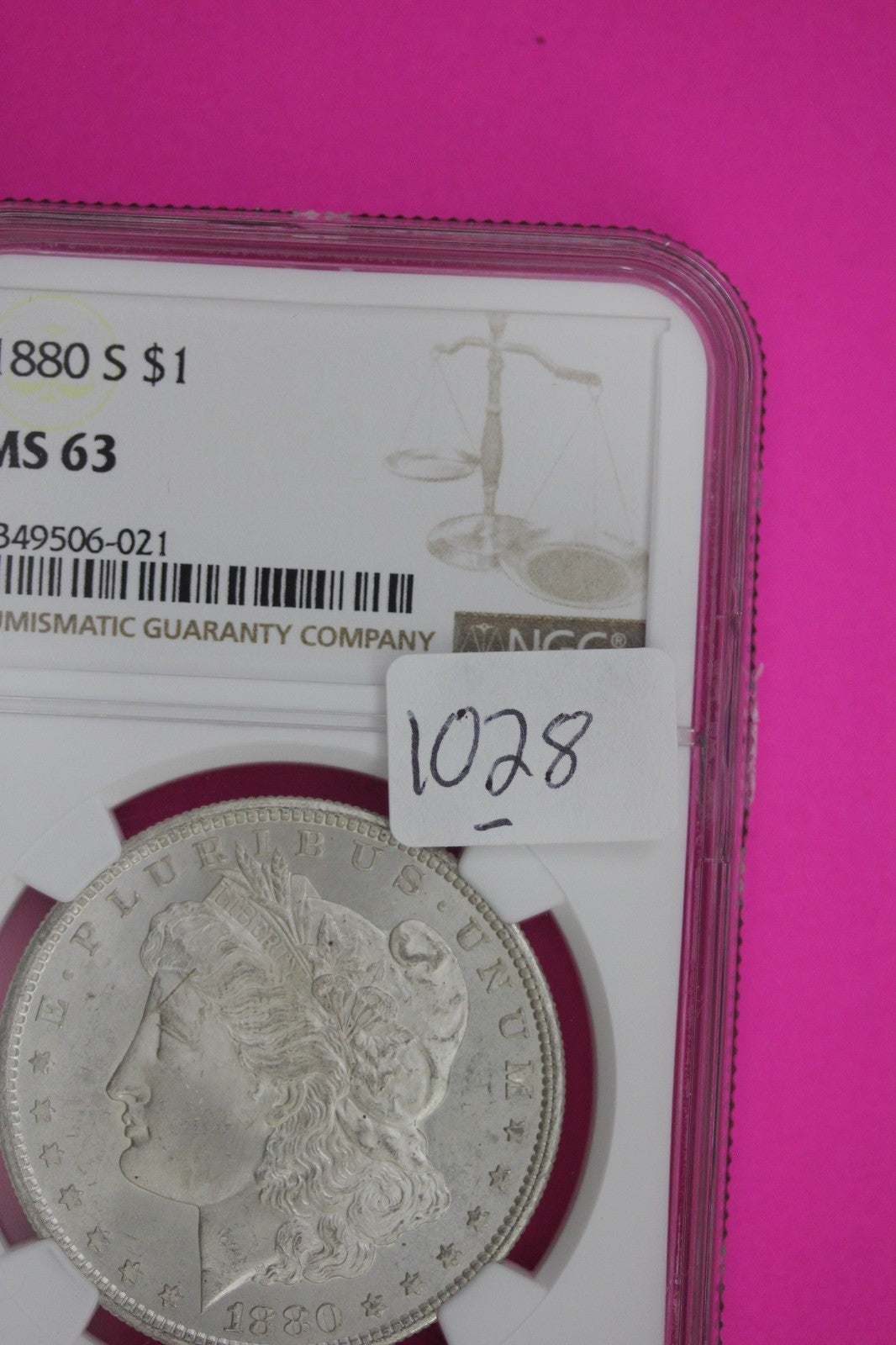 1880 S MS 63 Liberty Morgan Silver Dollar NGC Certified Graded Authentic 1028