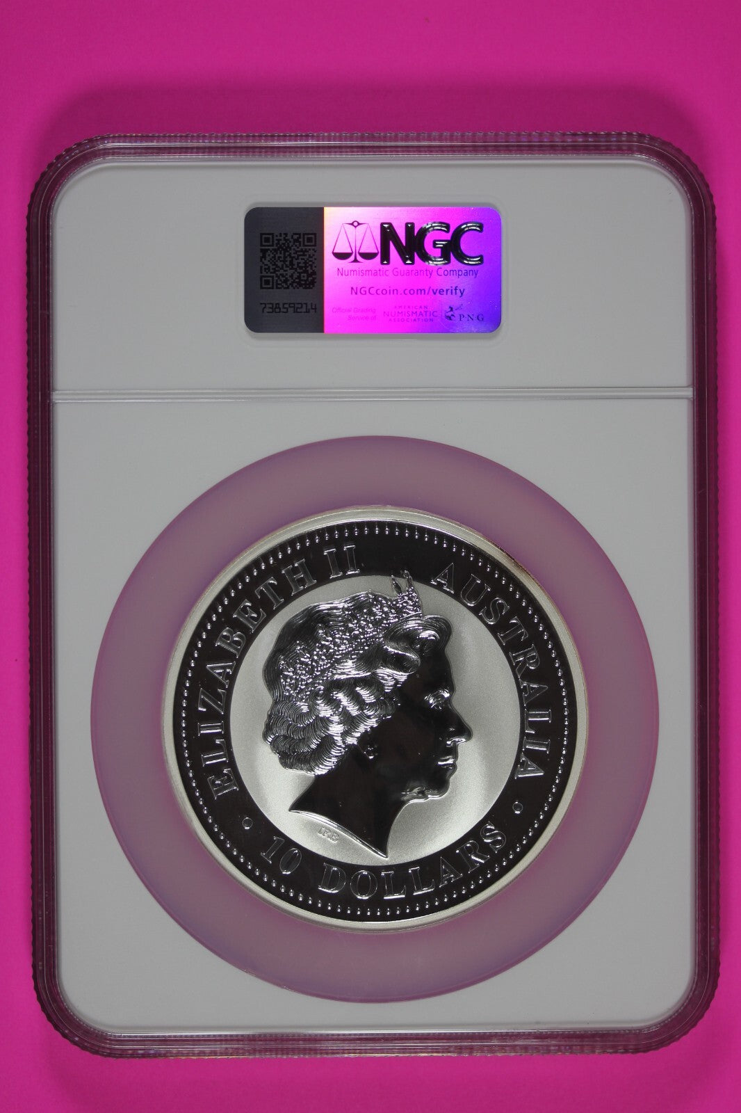 1999 MS 69 10 Ounces Silver Australia Year Of The Rabbit .999 Fine NGC Slab 7021