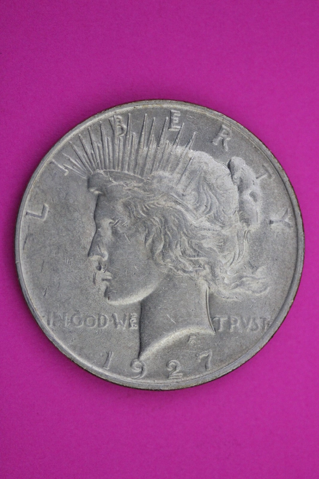 High Grade 1927 D Peace Silver Dollar LIberty Coin Guaranteed Authentic 0295N