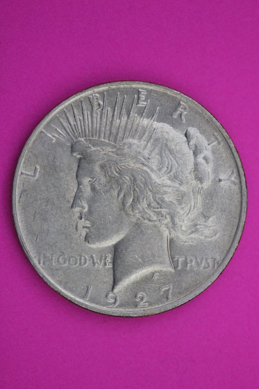 High Grade 1927 D Peace Silver Dollar LIberty Coin Guaranteed Authentic 0295N