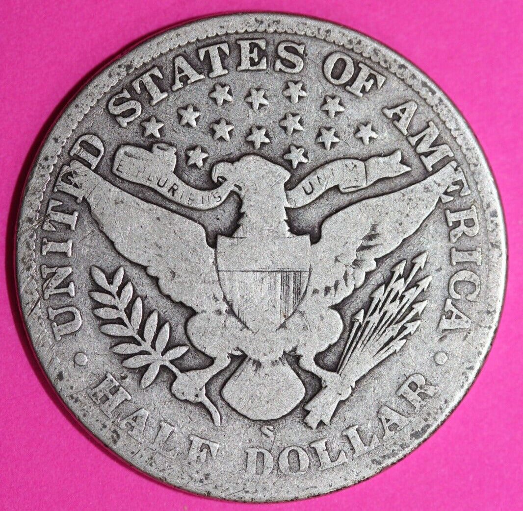 1908 S Barber Liberty Half Dollar Silver Semi Key Date San Francisco Mint 65