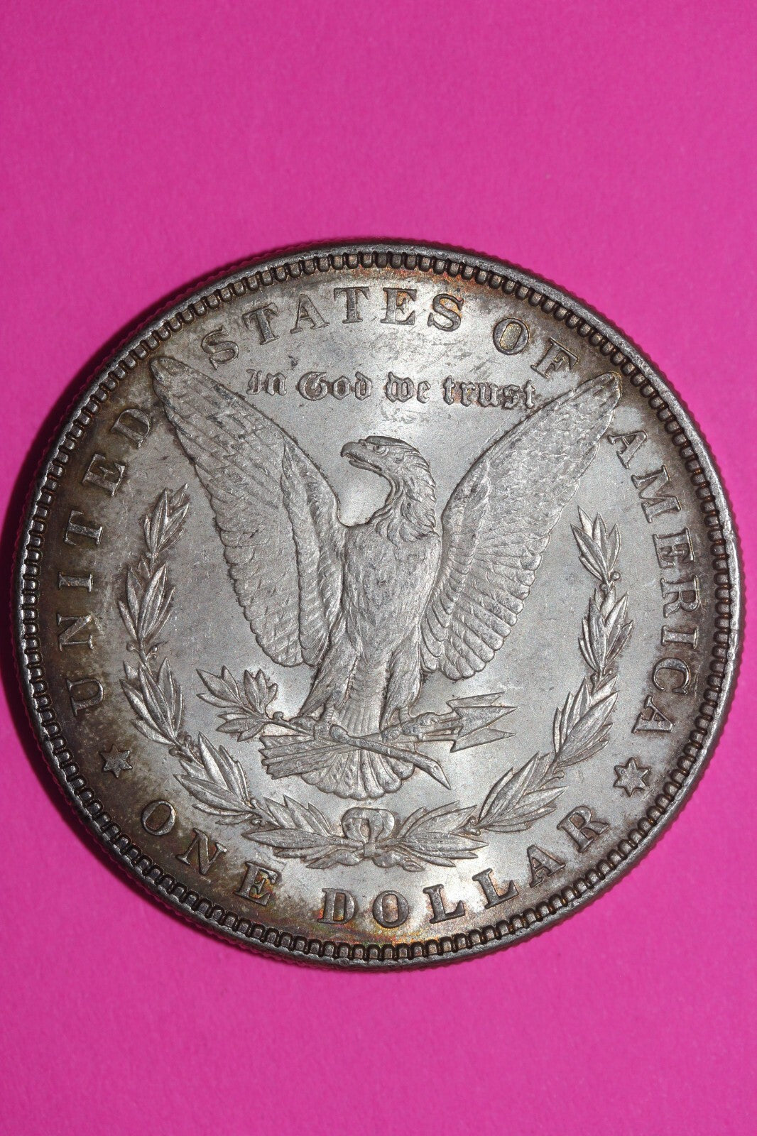 Rainbow Toned 1887 P Liberty Morgan Silver Dollar Coin Guaranteed Authentic 129N