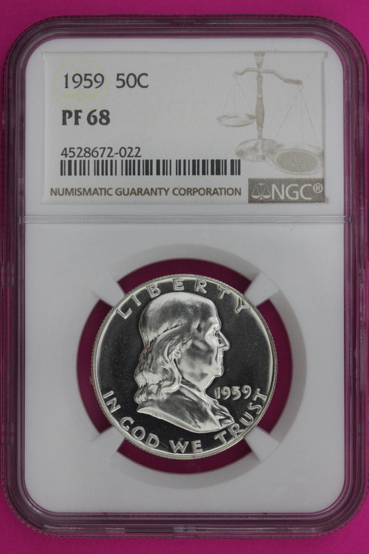 1959 PF 68 Ben Franklin Half Dollar NGC Graded Certified Authentic Slab 1131