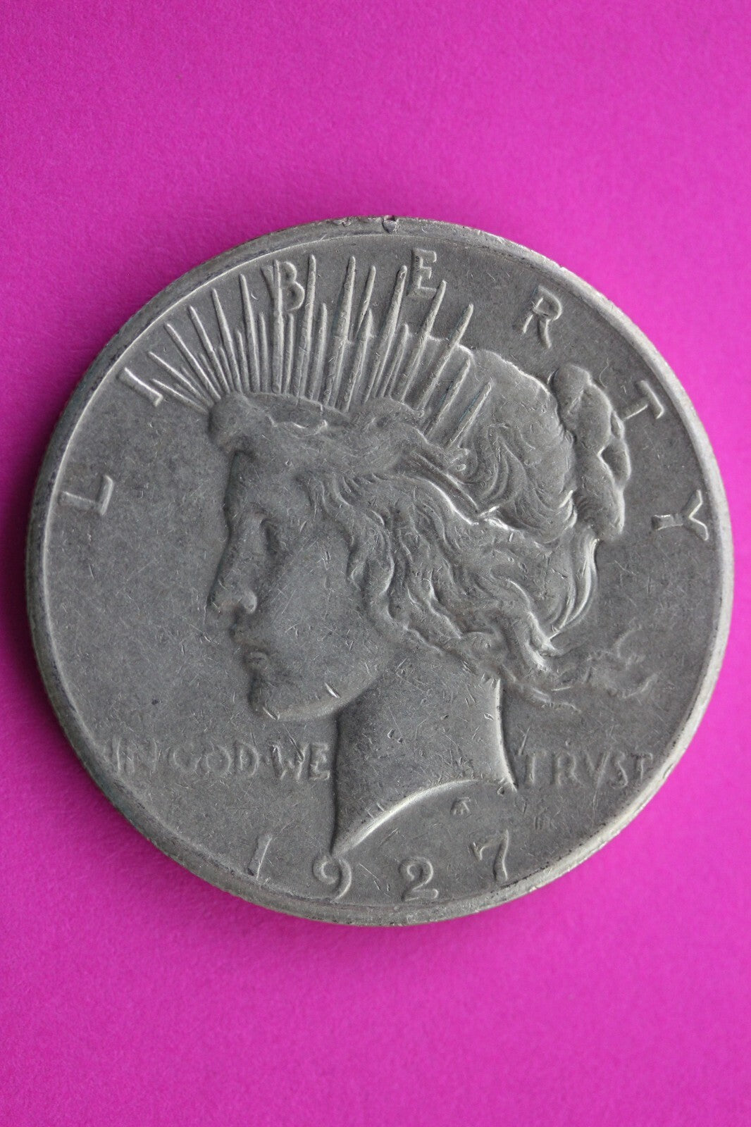 High Grade 1927 P Peace Silver Dollar LIberty Coin Guaranteed Authentic 0347N