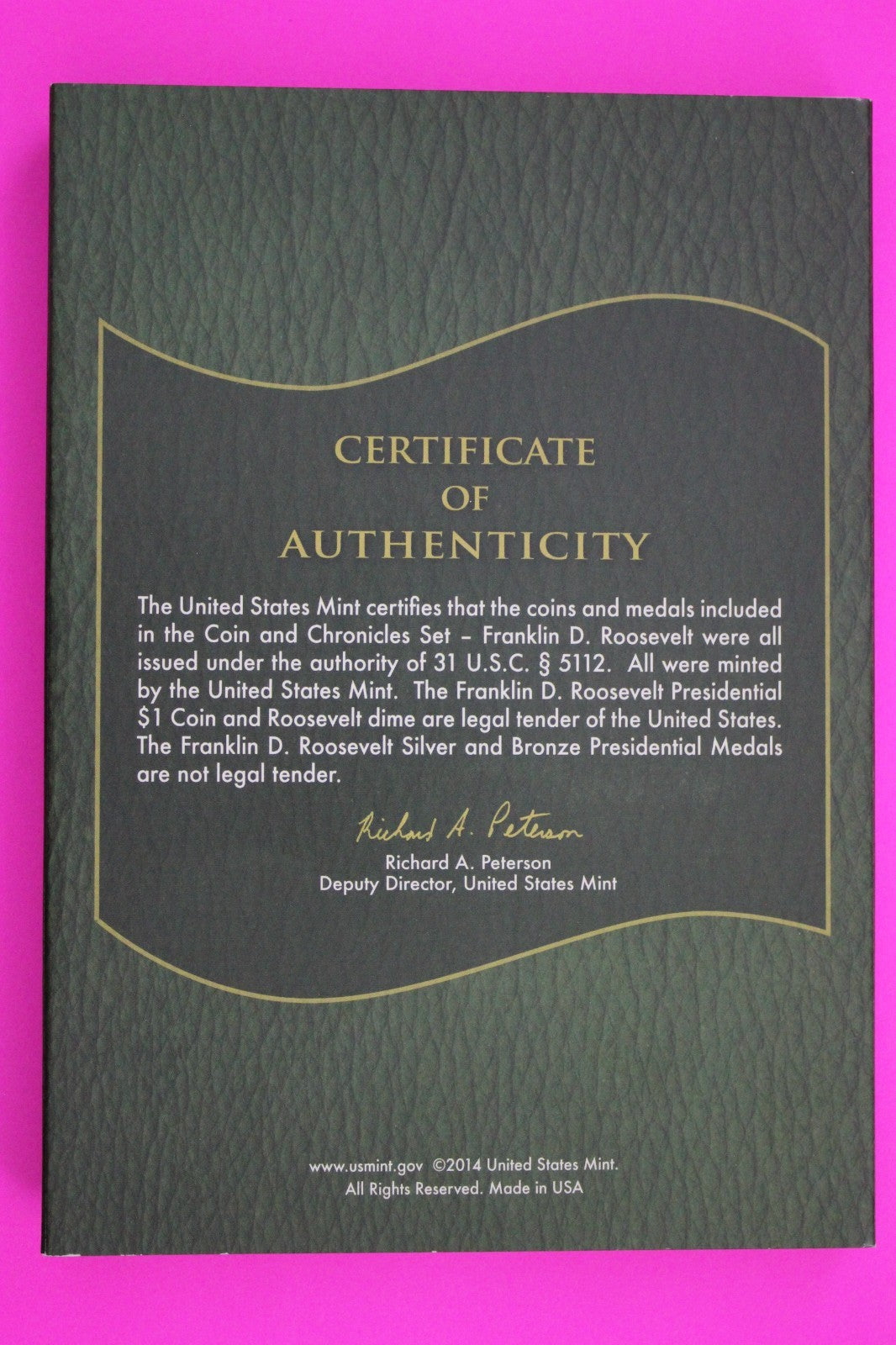 Gem 2014 Franklin Roosevelt Coins & Chronicles Set 1 OZ Silver Box & COA 7064