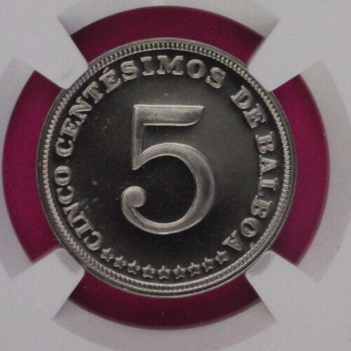 Top Pop 1973 Panama PF 69 Proof  5 Centesimos NGC Graded Authentic Slab 856