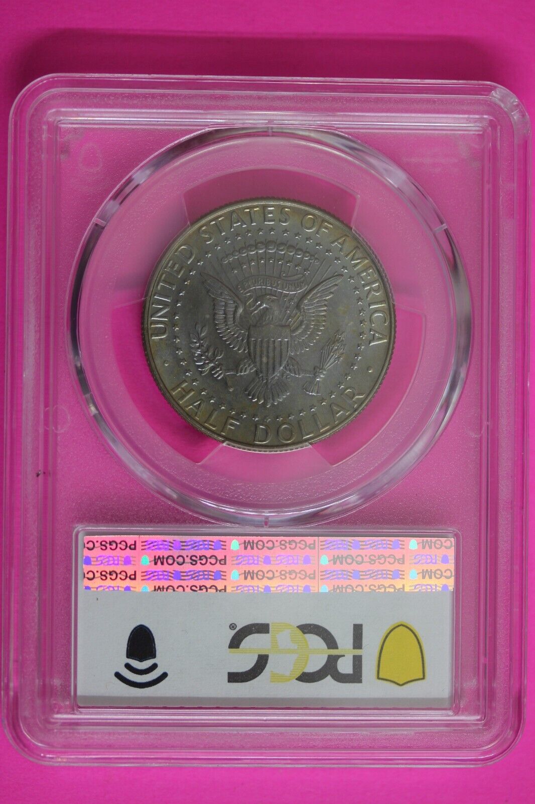 Neon Toned 1990 D MS 65+ John Kennedy Half Dollar PCGS Trueview Slab 1060