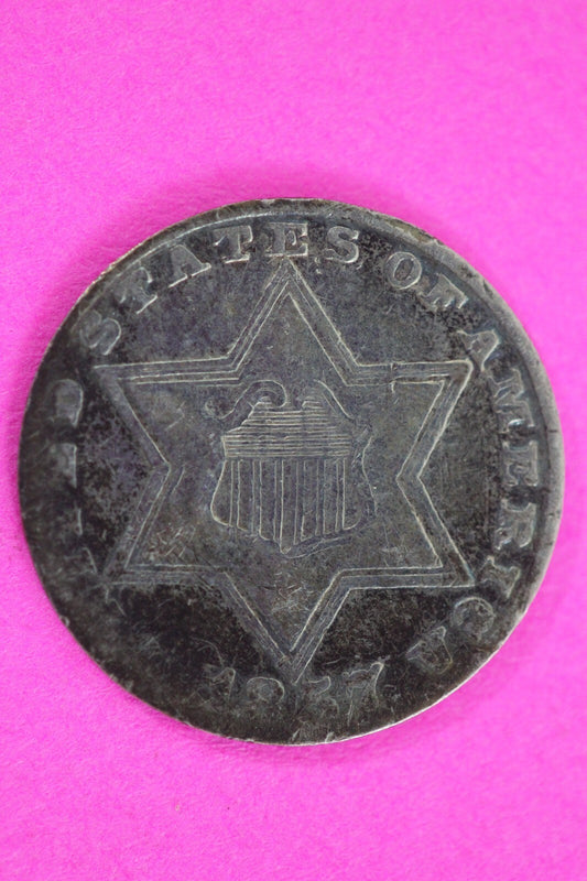 1857 Trime 3 Three Cent Silver Dime Exact Coin Shown In Pics Semi Key Date 73