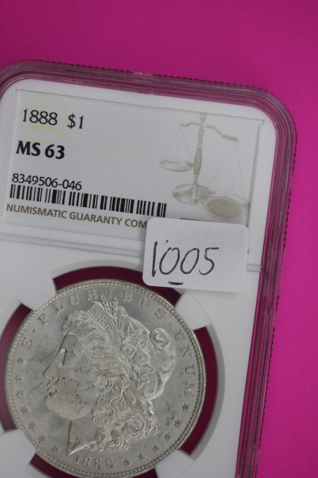 1888 P MS 63 Liberty Morgan Silver Dollar NGC Certified Graded Authentic 1005