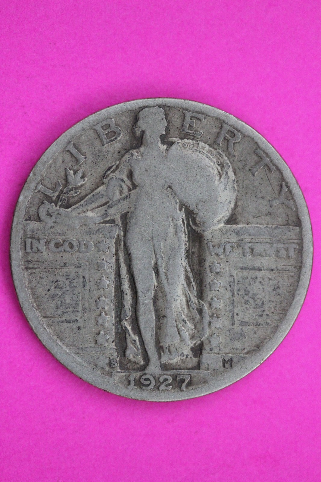 1927 S Standing Liberty Silver Quarter Guaranteed Authentic & Genuine Coin 1224