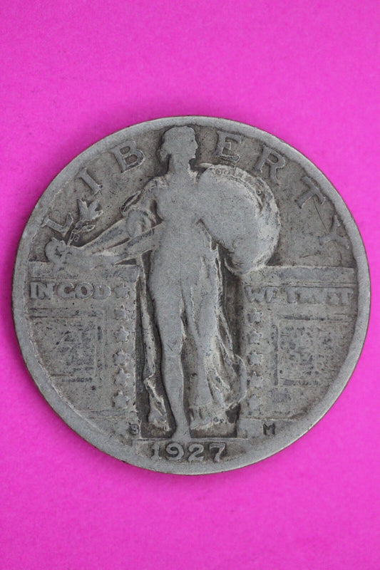 1927 S Standing Liberty Silver Quarter Guaranteed Authentic & Genuine Coin 1224