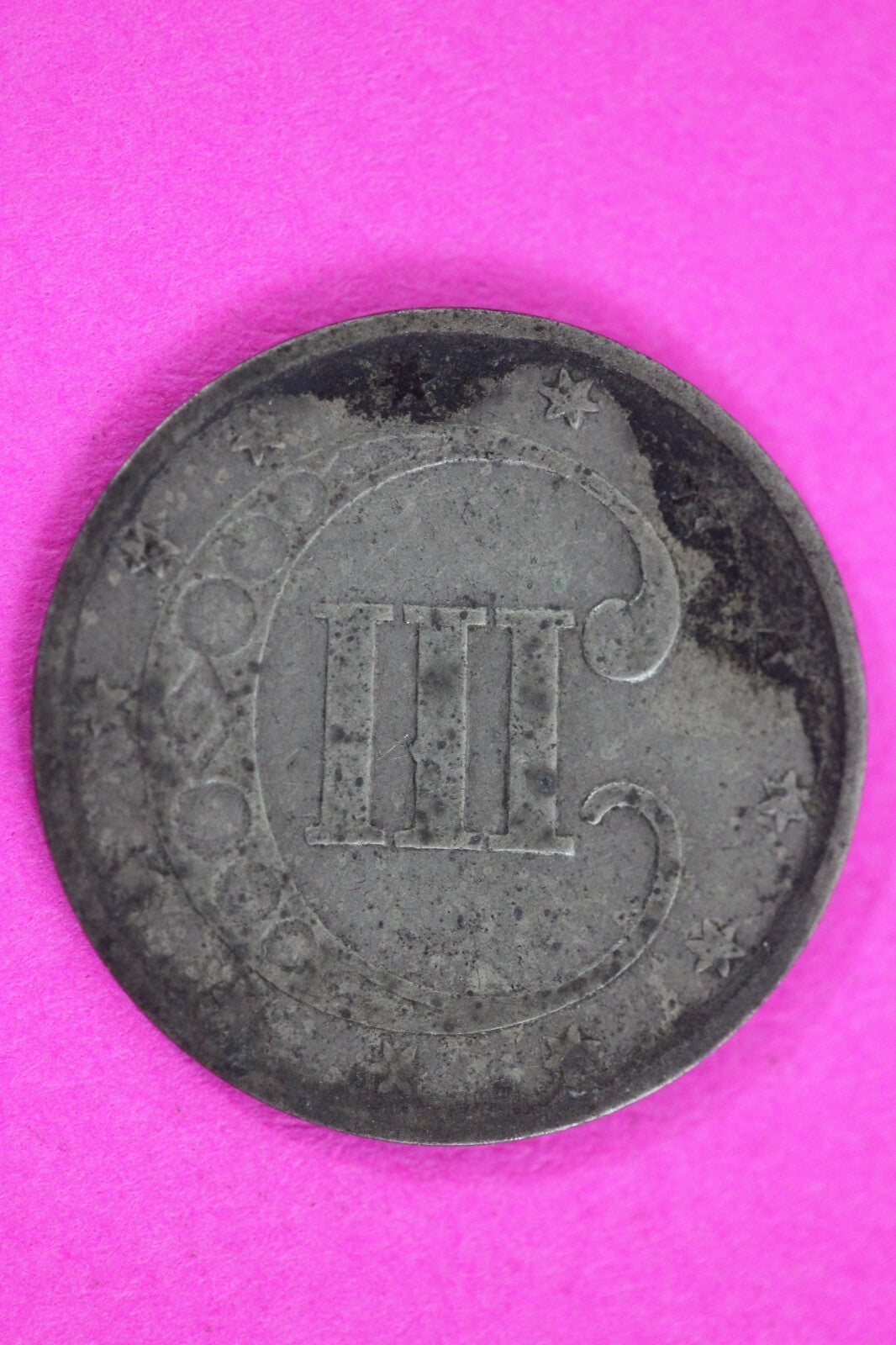 1853 Trime 3 Three Cent Silver Dime Exact Coin Shown In Pics Semi Key Date 94