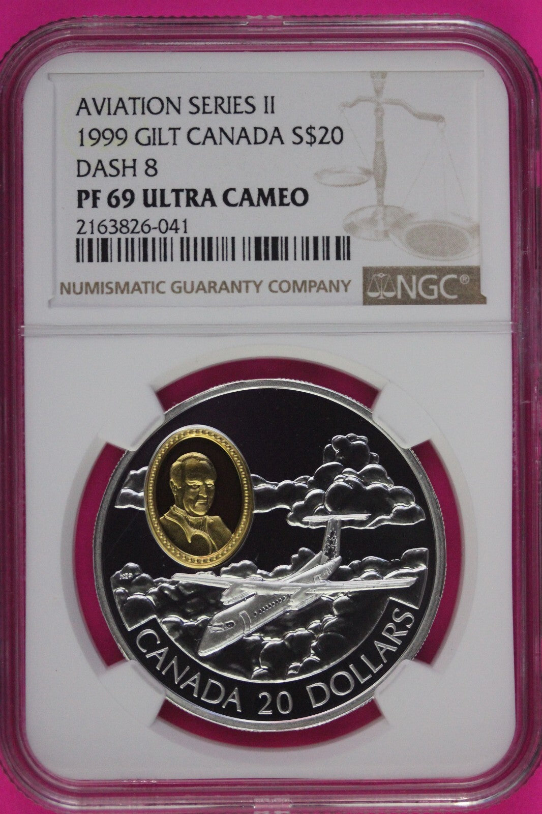 Top Pop 1999 PF 69 Ultra Cameo Canada Aviation Series Dash 8 Kilt $20 NGC 1058