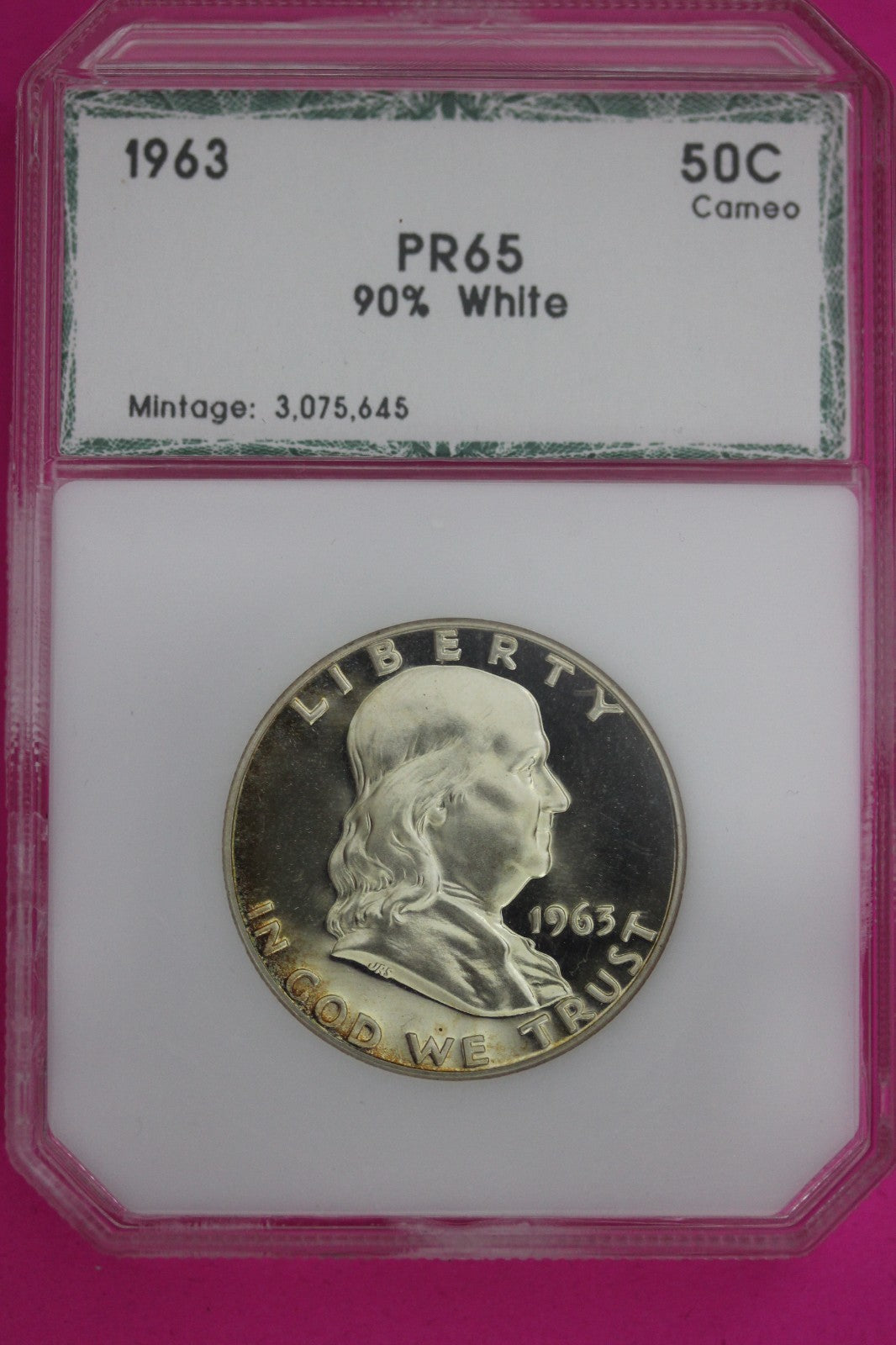 1963 Proof Ben Franklin Half Dollar Silver Coin Guaranteed Authentic 1245