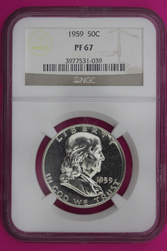 1959 PF 67 Ben Franklin Half Dollar NGC Graded Certified Authentic Slab 1140