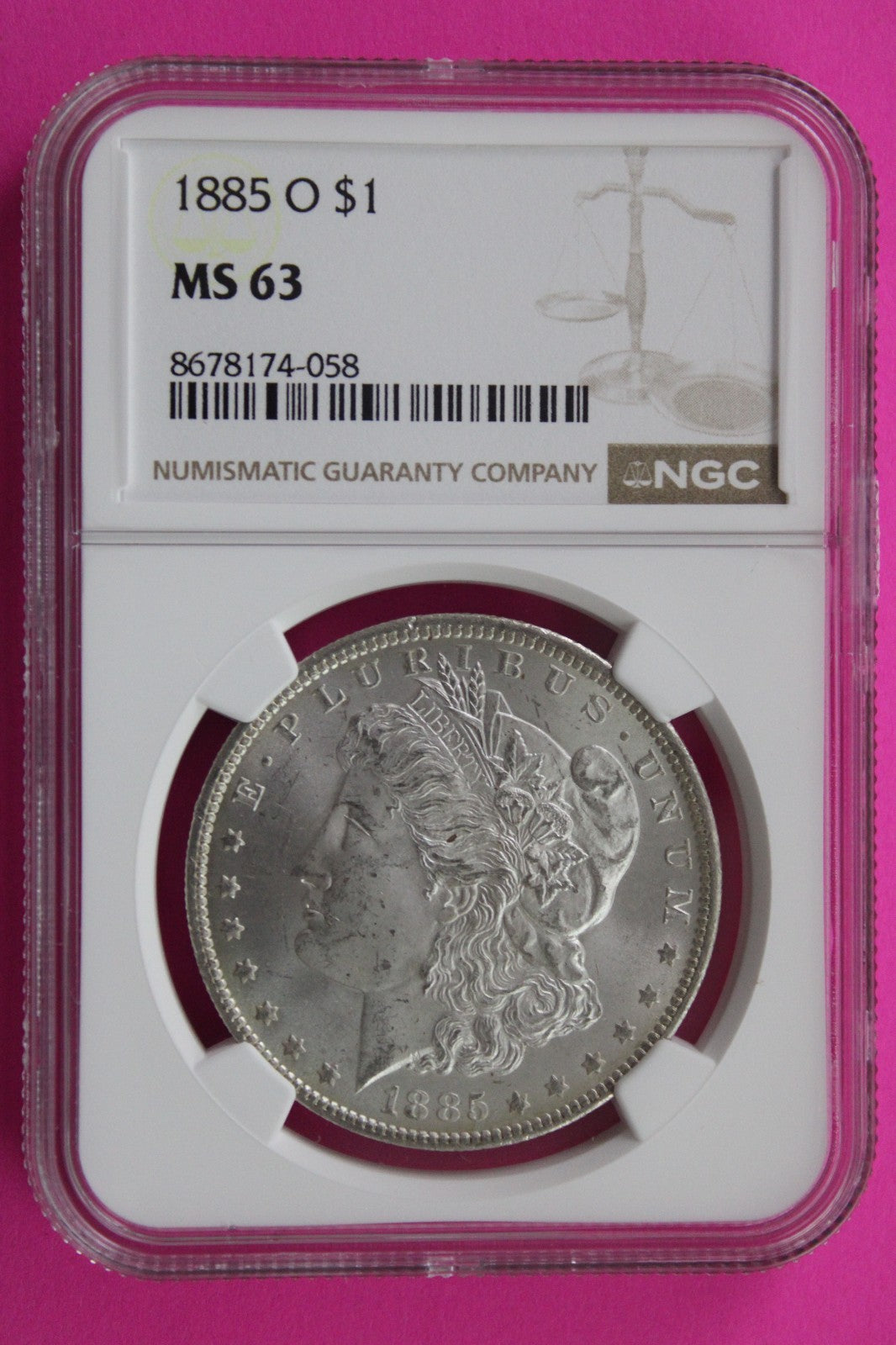 1885 O MS 63 Liberty Morgan Silver Dollar NGC Certified Graded Authentic 794