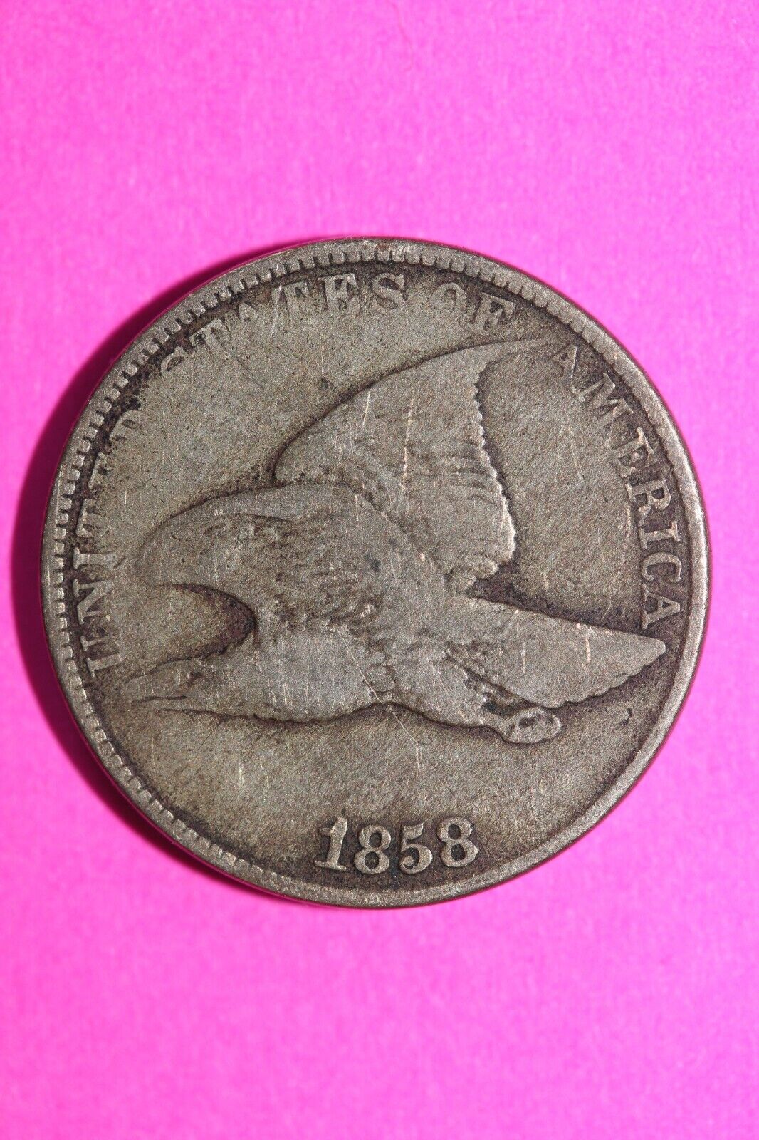 1858 Flying Eagle Cent Penny Exact Scarce Early Type Exact Coin as Pictured 47