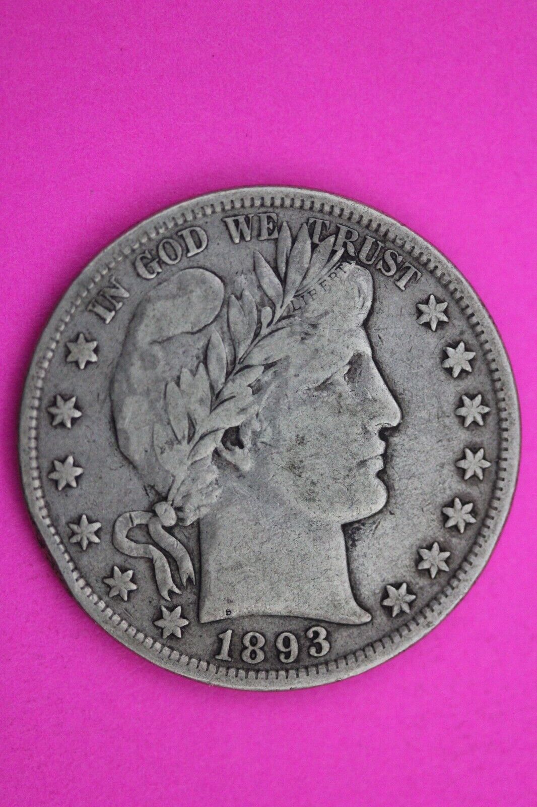1893 P Barber Liberty Half Dollar Scarce Semi Key Date Silver Old Coin 0021