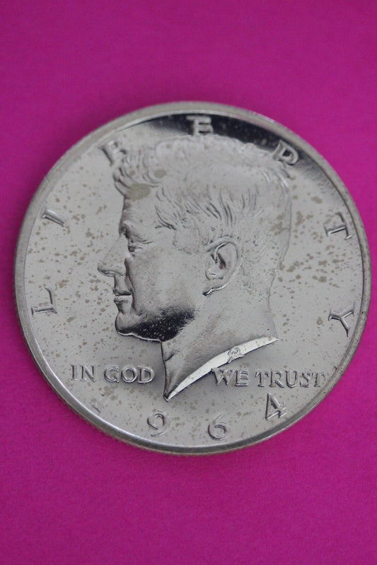 Accented Hair 1964 Proof John F Kennedy Silver Half Dollar Milk Spots N469