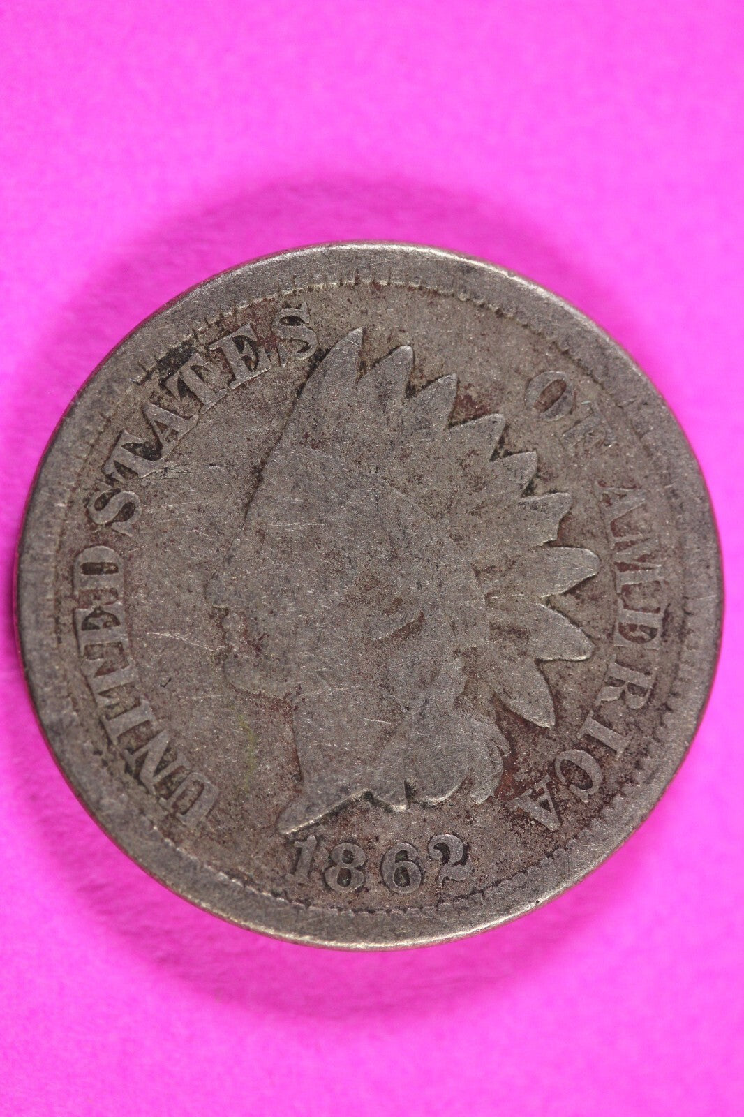 1862 Copper Nickel Indian Head Cent Penny Type Coin Exact Coin Pictured 299